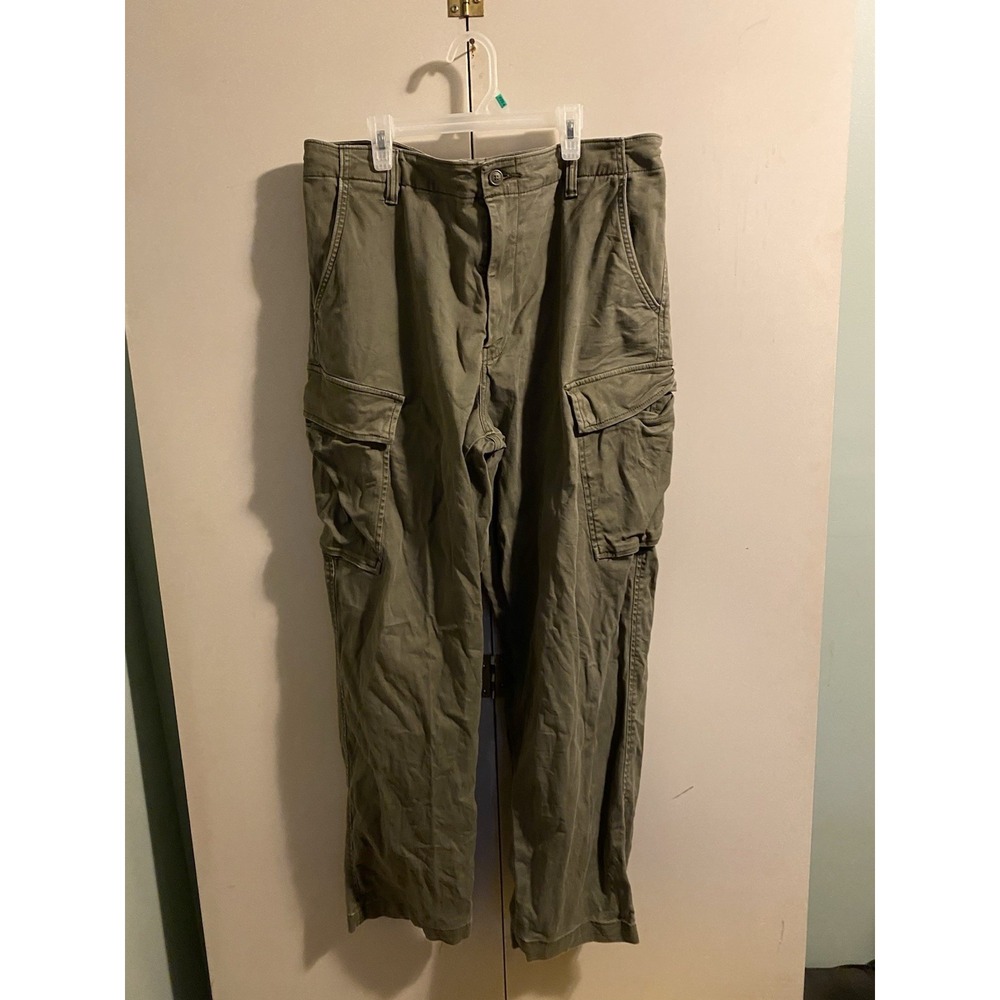 Levis XX Cargo Pants Mens 38x32 Olive Green Good Tapered Stretch Casual K22